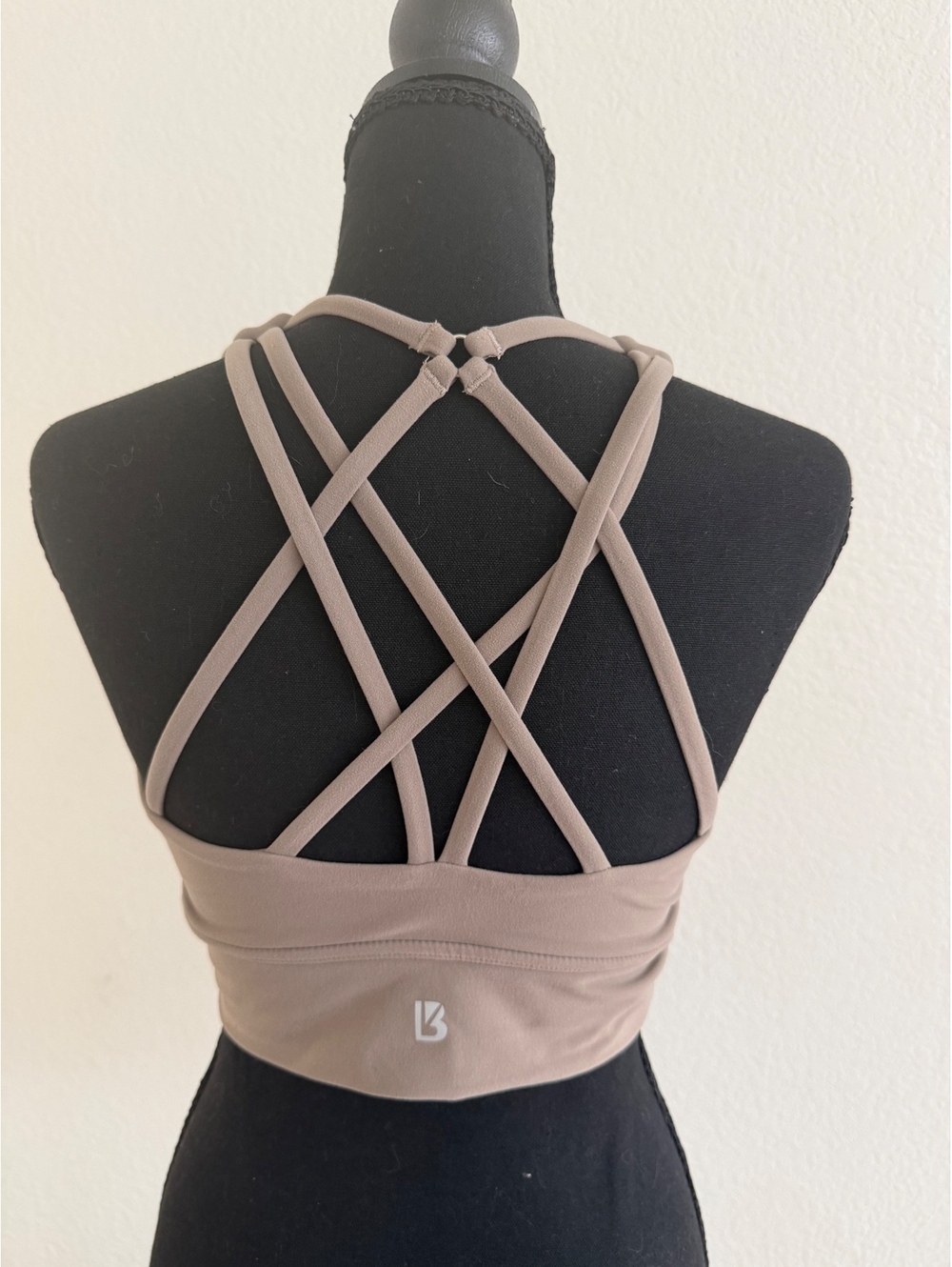 Buffbunny Revolution Sports Bra Medium Taupe Multi-Strap Criss-Cross Back